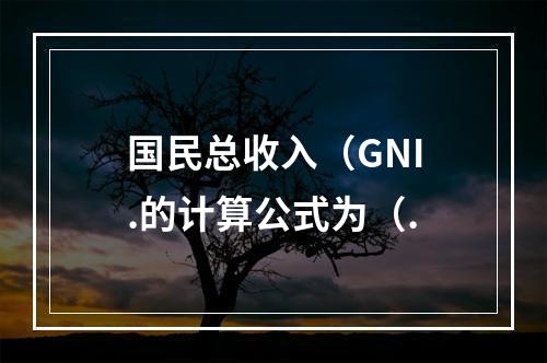 国民总收入（GNI.的计算公式为（.