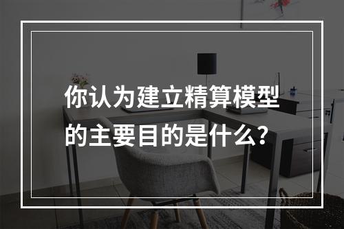 你认为建立精算模型的主要目的是什么？