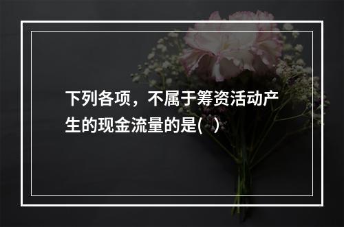 下列各项，不属于筹资活动产生的现金流量的是(   ）