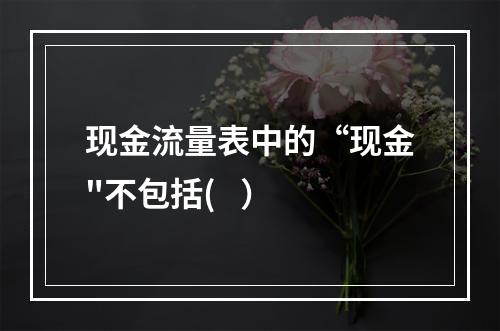 现金流量表中的“现金