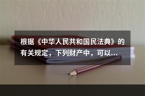 根据《中华人民共和国民法典》的有关规定，下列财产中，可以作为