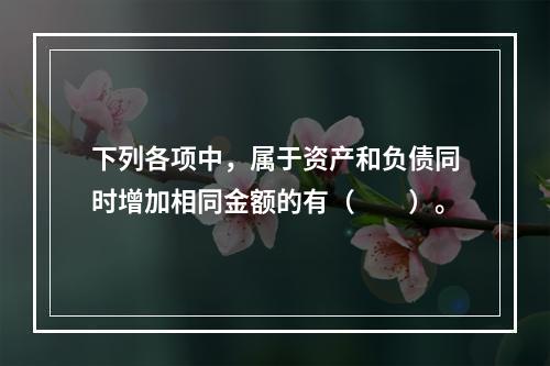 下列各项中，属于资产和负债同时增加相同金额的有（　　）。