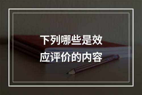 下列哪些是效应评价的内容