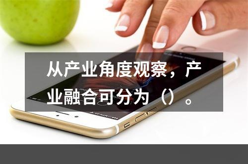 从产业角度观察，产业融合可分为（）。