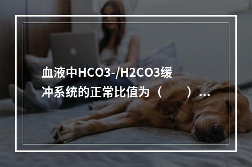 血液中HCO3-/H2CO3缓冲系统的正常比值为（　　）。