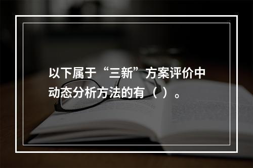 以下属于“三新”方案评价中动态分析方法的有（  ）。