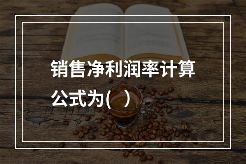 销售净利润率计算公式为(   ）