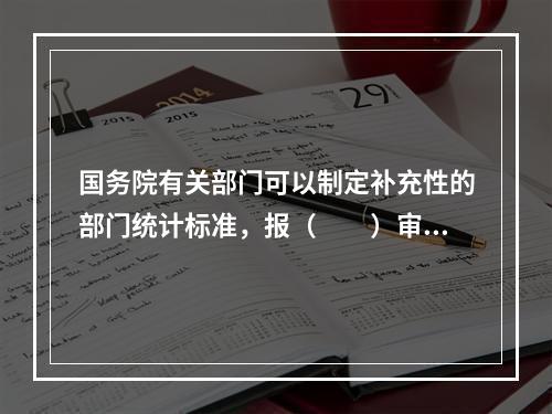 国务院有关部门可以制定补充性的部门统计标准，报（　　）审批