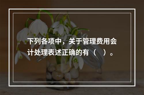 下列各项中，关于管理费用会计处理表述正确的有（　）。