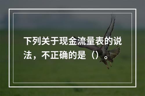 下列关于现金流量表的说法，不正确的是（）。