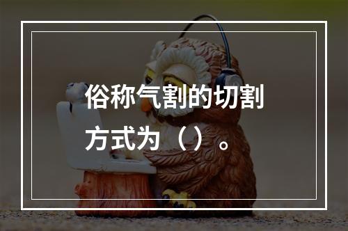 俗称气割的切割方式为（ ）。