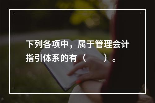 下列各项中，属于管理会计指引体系的有（　　）。