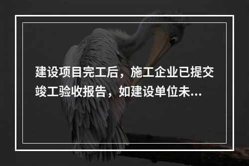 建设项目完工后，施工企业已提交竣工验收报告，如建设单位未组织