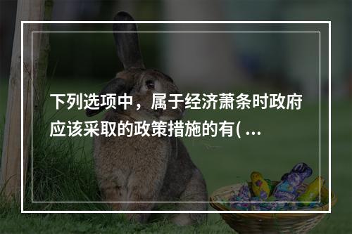 下列选项中，属于经济萧条时政府应该采取的政策措施的有(  )