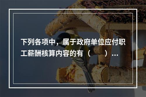 下列各项中，属于政府单位应付职工薪酬核算内容的有（　　）。