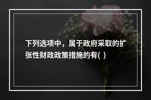 下列选项中，属于政府采取的扩张性财政政策措施的有(  )