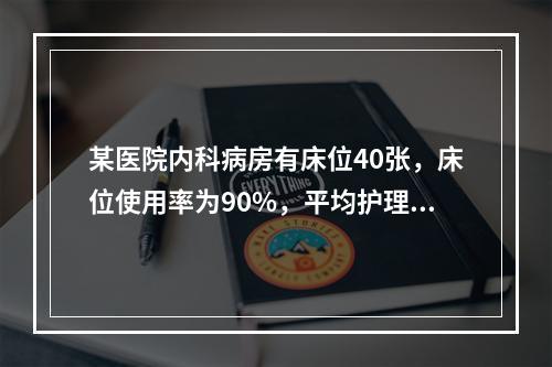 某医院内科病房有床位40张，床位使用率为90%，平均护理时数