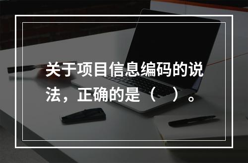 关于项目信息编码的说法，正确的是（　）。