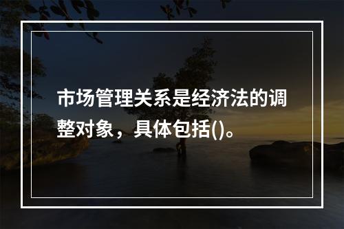 市场管理关系是经济法的调整对象，具体包括()。