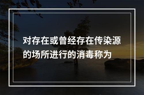 对存在或曾经存在传染源的场所进行的消毒称为