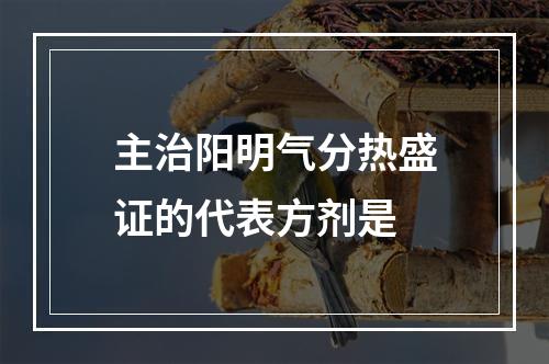 主治阳明气分热盛证的代表方剂是