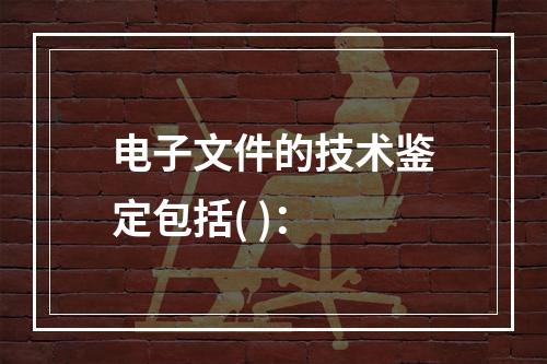 电子文件的技术鉴定包括( )：