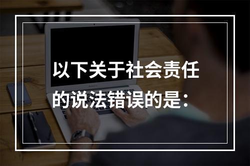 以下关于社会责任的说法错误的是：