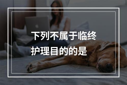 下列不属于临终护理目的的是