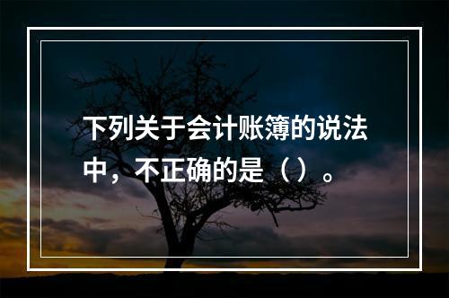 下列关于会计账簿的说法中，不正确的是（ ）。