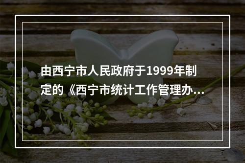 由西宁市人民政府于1999年制定的《西宁市统计工作管理办法》