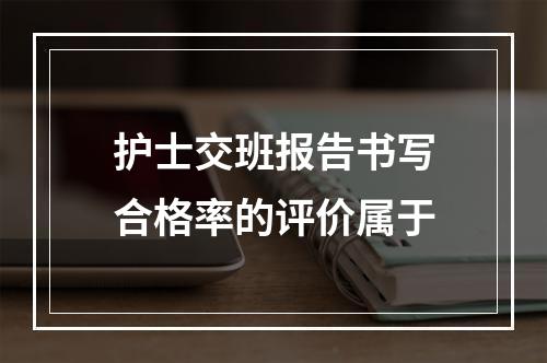 护士交班报告书写合格率的评价属于