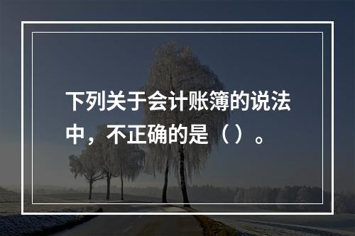 下列关于会计账簿的说法中，不正确的是（ ）。