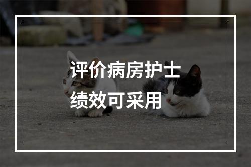 评价病房护士绩效可采用