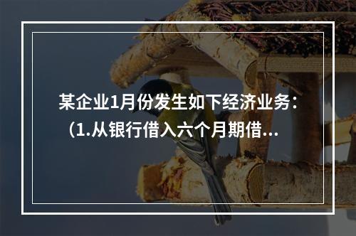 某企业1月份发生如下经济业务：（1.从银行借入六个月期借款1