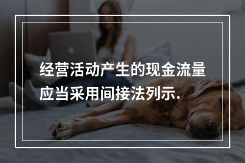 经营活动产生的现金流量应当采用间接法列示.