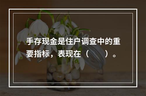 手存现金是住户调查中的重要指标，表现在（　　）。