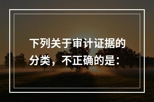 下列关于审计证据的分类，不正确的是：