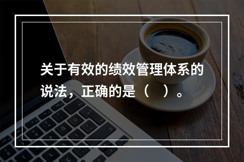 关于有效的绩效管理体系的说法，正确的是（　）。