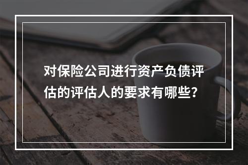 对保险公司进行资产负债评估的评估人的要求有哪些？