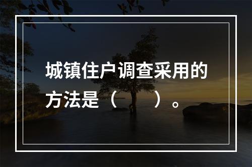 城镇住户调查采用的方法是（　　）。