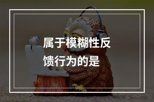 属于模糊性反馈行为的是