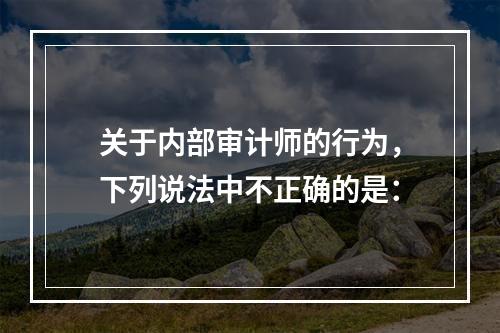 关于内部审计师的行为，下列说法中不正确的是：