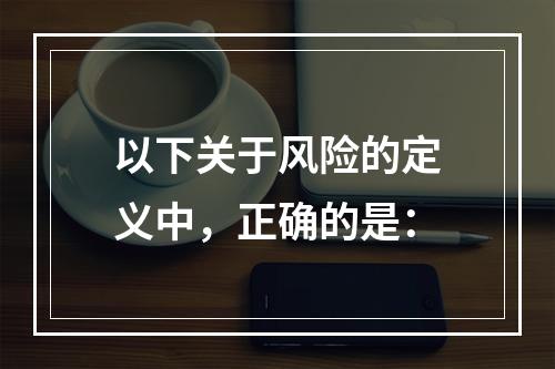 以下关于风险的定义中，正确的是：