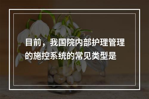 目前，我国院内部护理管理的施控系统的常见类型是