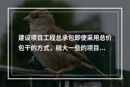 建设项目工程总承包即使采用总价包干的方式，稍大一些的项目也难