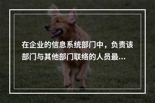 在企业的信息系统部门中，负责该部门与其他部门联络的人员最可能