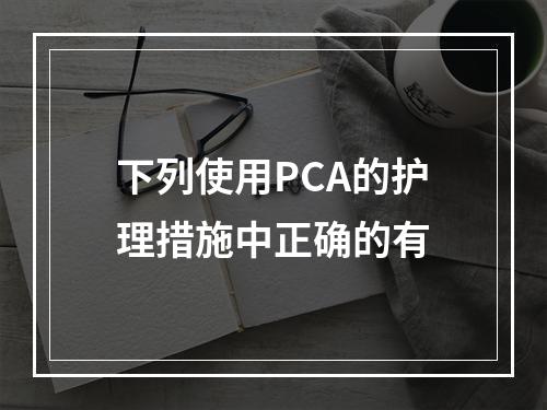 下列使用PCA的护理措施中正确的有