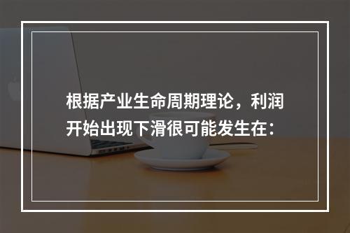 根据产业生命周期理论，利润开始出现下滑很可能发生在：