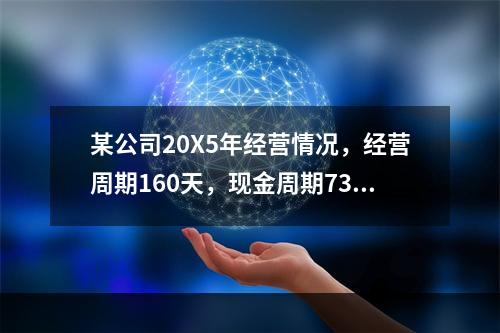 某公司20X5年经营情况，经营周期160天，现金周期73天，