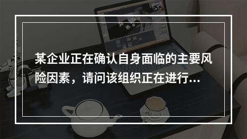 某企业正在确认自身面临的主要风险因素，请问该组织正在进行风险